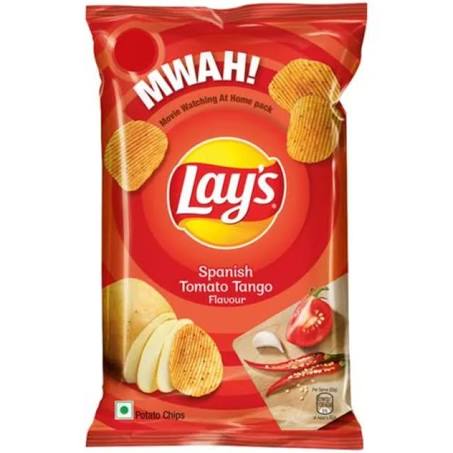 Lay's Potato Chips 90g Spanish Tomato Tango Flavour, Crunchy Chips and Snacks (Weight May Vary)