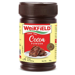 Weikfield Cocoa Powder - Low Fat Pure Cocoa Powder, 50 g Polyjar