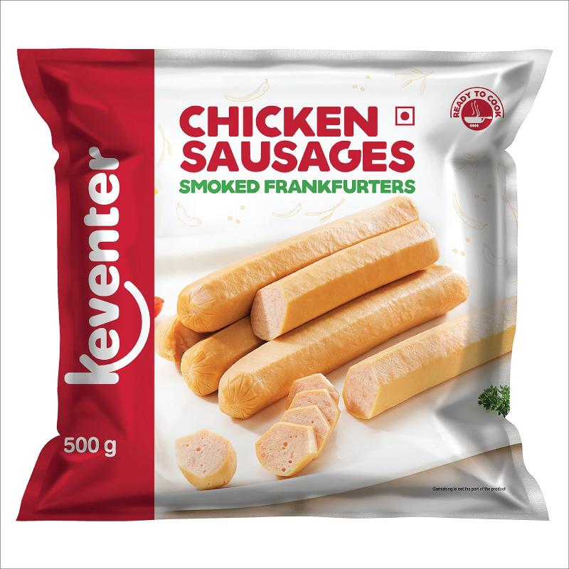 Keventer chicken sausages smoked frankfurters 500g Main Image