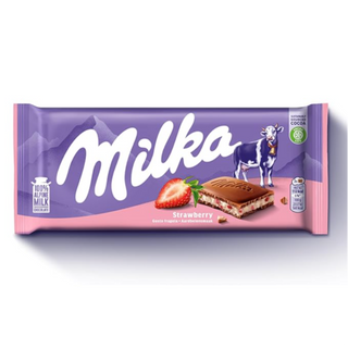 Milka Strawberry 100% Apple Milk Chocolate, 100 g