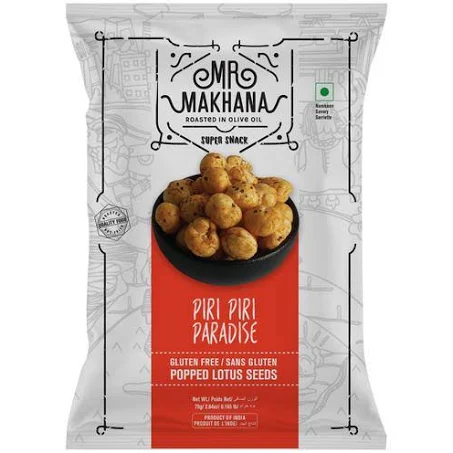 MR. MAKHANA Popped Lotus Seeds - Piri Piri Paradise, 75 g