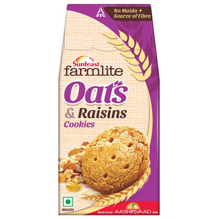 Sunfeast Farmlite Oats with Raisin Biscuits, 150 grams