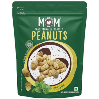 MOM - Meal of the Moment, Roasted Pudina Peanuts, 140g - Crunchy Healthy Snacks | Roasted not Fried | No added preservatives | No Trans Fat | No Onion No Garlic