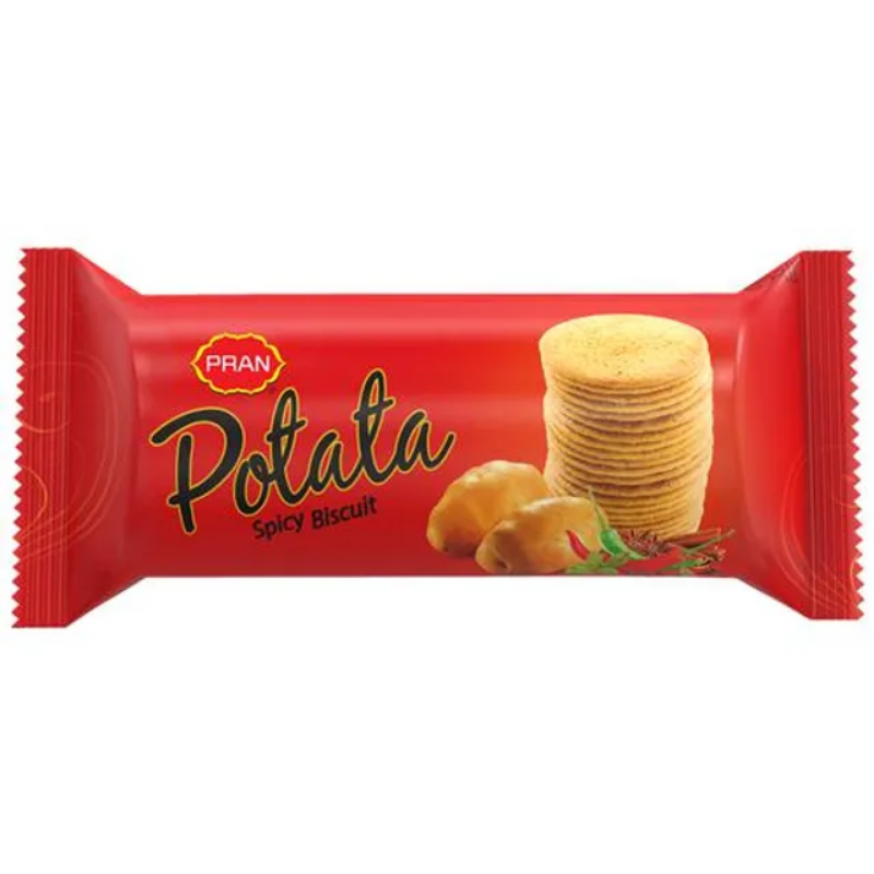 PRAN Potata Flavoured Biscuit - Spicy, Thins, For Teatime Snacking, 75 g Main Image