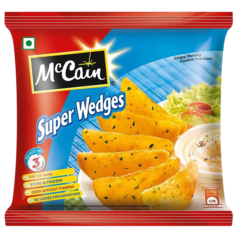 McCain Crispy Herb Coated Potatoes - Super Wedges, 400 g Pouch Main Image