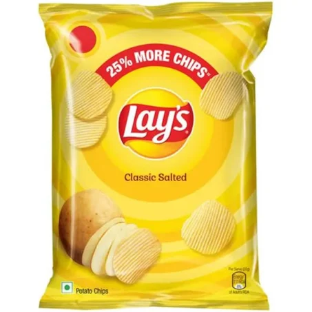 Lays Potato Chips - Classic Salted Flavour, Crunchy Snacks, 90 g