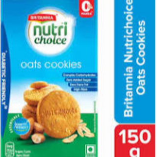 Britannia NutriChoice Essentials Oats Cookies - No Added Sugar & Diabetic Friendly, Rich In Dietary Fibre, 150 g