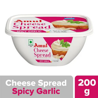 Amul Processed Cheese Spread - Spicy Garlic, Made from 100% Pure Milk, 200 g Tub