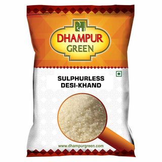 Dhampur Green Sulphurless Desi Khand - Organic Sweetener, Healthy Sugar Substitute, 1 Kg Pouch