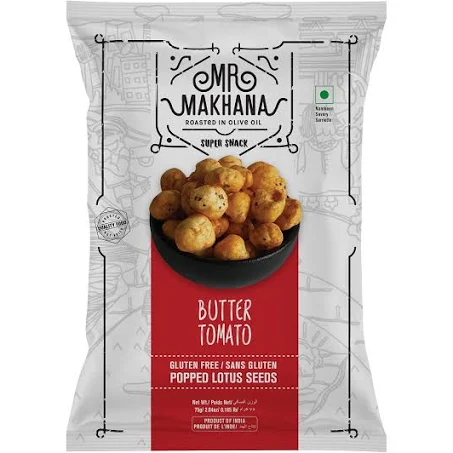 MR. MAKHANA Popped Lotus Seeds - Butter Tomato, 75 g