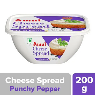 Amul Processed Cheese Spread - Punchy Pepper, Made from 100% Pure Milk, 200 g Tub