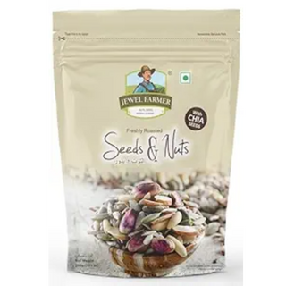 JEWEL FARMER Roasted Seeds & Nuts Nutritious and Delicious with 100% Natural Taste Healthy Snacks | Helps in Hair Growth & Glowing Skin (200g)