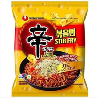 NONGSHIM Shin Ramyun Stir Fry Spicy Noodles - Cheese, 136 g Pouch Pack