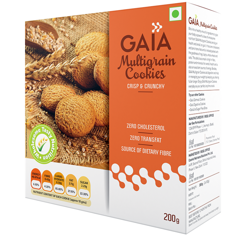 Gaia Cookies - Multigrain, 200 g 