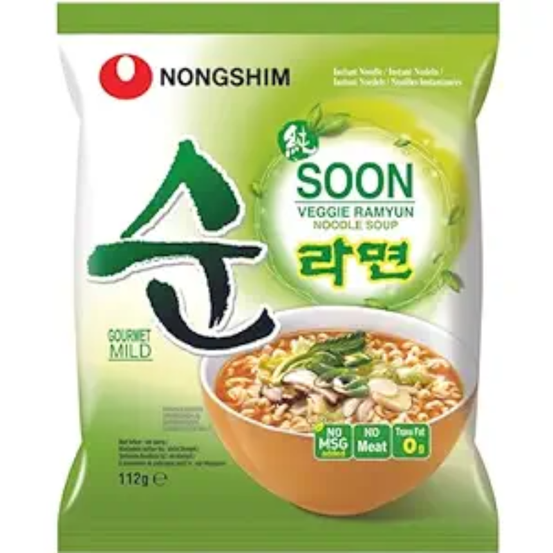 Nongshim Soon Veggie Ramyun Noodle Soup, Instant Noodle, 3.95 Oz / 112 G, Vegetarian Nongshim Store पर जाएं