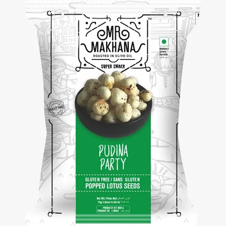 MR. MAKHANA Popped Lotus Seeds - Pudina Party, 75 g