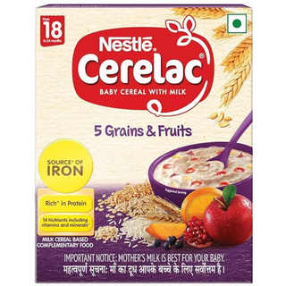 Nestle Cerelac Baby Cereal with Milk , 5 Grains & Vegetables ,Stage 5, From 18 to 24 Months , Source of Iron & Protein , 300g