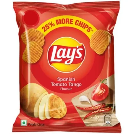 Lays Potato Chips - Spanish Tomato Tango Flavour, Crunchy Snacks, 50 g Pouch