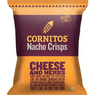 Cornitos Cheese & Herbs Nacho Chips |gluten free chips| , 55 g Pouch