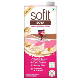 Sofit Soya Drink Vanilla, 1000 ml | Vegetarian drinks Rich in plant proteins, dietary fiber, vitamins and calcium. Lactose free Gluten Free | preservative free