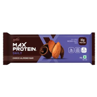 RiteBite Max Protein Bars Choco Almond, 10 g Daily Protein Bar With Real Almond, Sugar Free Healthy Protein Snacks, 50 g