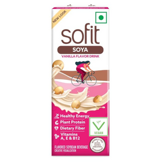 Sofit SOYA Drink Vanilla, 200ml | Vegan Drinks Rich in plant protein, dietary fiber, vitamins and calcium. Lactose Free Gluten Free | preservative free