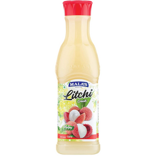 Mala's Mala Litchi Crush Fruit Drink - 1 Liter Bottle, 750ml