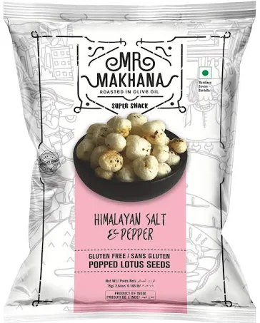 MR. MAKHANA Popped Lotus Seeds - Himalaya Salt & Pepper, 75 g