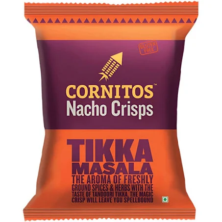 Cornitos Tikka Masala Nacho Chips |gluten free chips| , 55 g Pouch