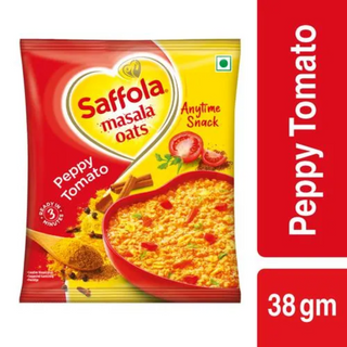 Saffola Masala Oats - Peppy Tomato, Fibre Rich, Healthy Snack, 500g/ 38 g - Thumbnail 2