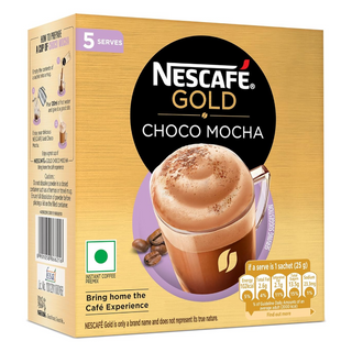 NESCAFE Gold Choco Mocha Instant Coffee Premix, 125g (5 Sachets, 25g each)