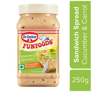 Dr.Oetker FUNFOODS Sandwich Spread Cucumber & Carrot, 250g, Readt to use, 100% Veg