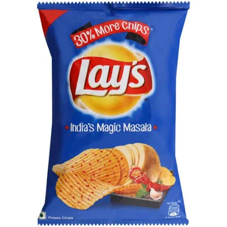 Lays Potato Chips - India's Magic Masala Flavour, Crunchy Snacks, 40 g Pouch