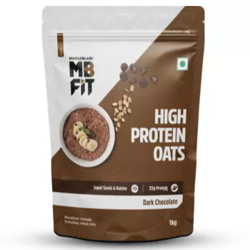 MuscleBlaze High Protein Oats, 1 kg, Dark Chocolate