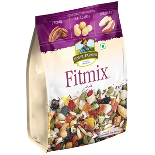 JEWEL FARMER Fitmix with Sunflower, Pumpkin, Flax and Muskmelon Seeds Rich in Vitamins, Fiber and Protein Mixed with Dry Fruits and Nuts (250g)