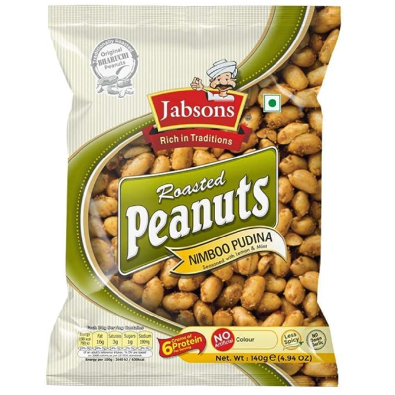 Jabsons Roasted Peanuts Nimbu Pudina, 140g Main Image