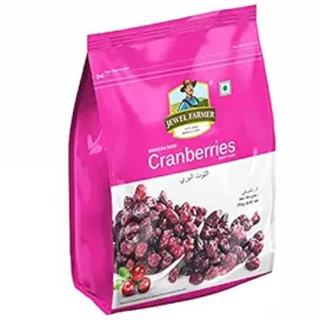 JEWEL FARMER American Dried Cranberries, Gluten Free, Antioxidants, Vitamin & Dietary Fiber Rich Pack of Unsulfured, Ready to Eat Dry Cran berries (250g)