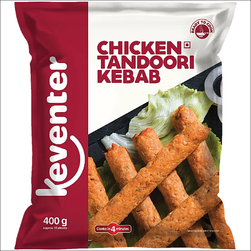 Keventer Ready To Cook Frozen Snack - Chicken Tandoori Kebab, 400 g Main Image