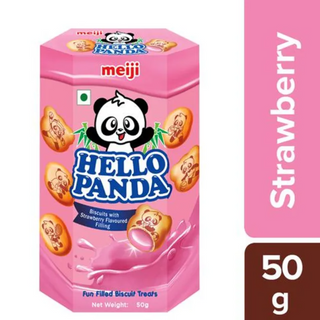 Meiji Hello Panda Biscuits - Strawberry Flavor Filling, 50 g