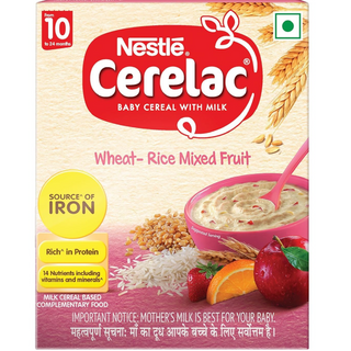 Nestle Cerelac Baby Cereal with Milk , Wheat - Rice Mixed Fruit , From 10 to 24 Months , Stage 3, Source of Iron & Protein , 300g