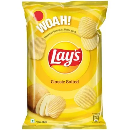 Lays Potato Chips - Classic Salted Flavour, Crunchy Snacks, 40 g Pouch