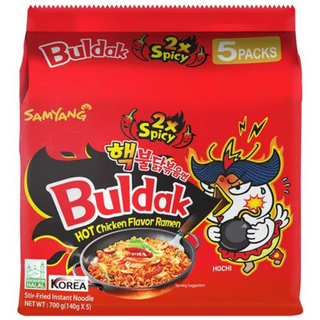 Buldak 2x Spicy Hot Chicken Flavor Ramen - Instant Stir-Fried Noodle, 140 g