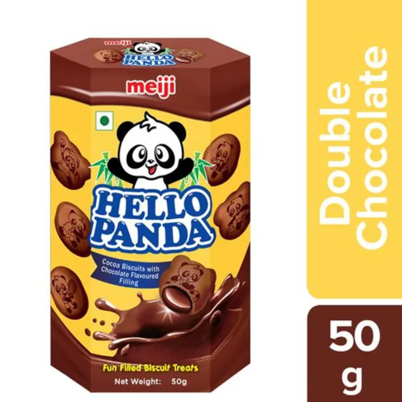 Meiji Hello Panda Biscuits - Double Chocolate Filling, 50 g Carton Main Image