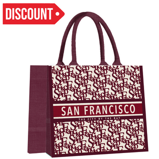 Sf Shopping Bag Letters (Burgundy)