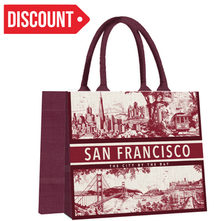 Sf Shopping Bag Toile De Jouy (Burgundy)