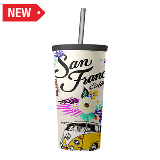 Sf Tumbler With Lid Flowers (17Oz)