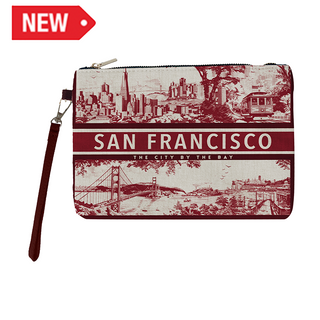 Sf Makeup Bag Toile De Jouy (Burgundy)