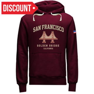 Sf Hoodie Golden Bridge Burgundy
