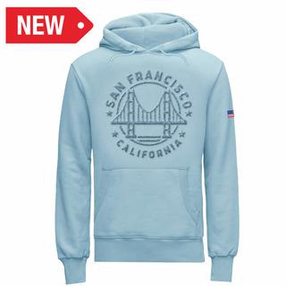 Sf Hoodie Curly Golden Gate Bridge (Sky Blue)