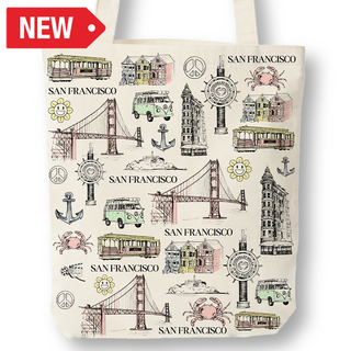 Sf Tote Bag All Over Pastel